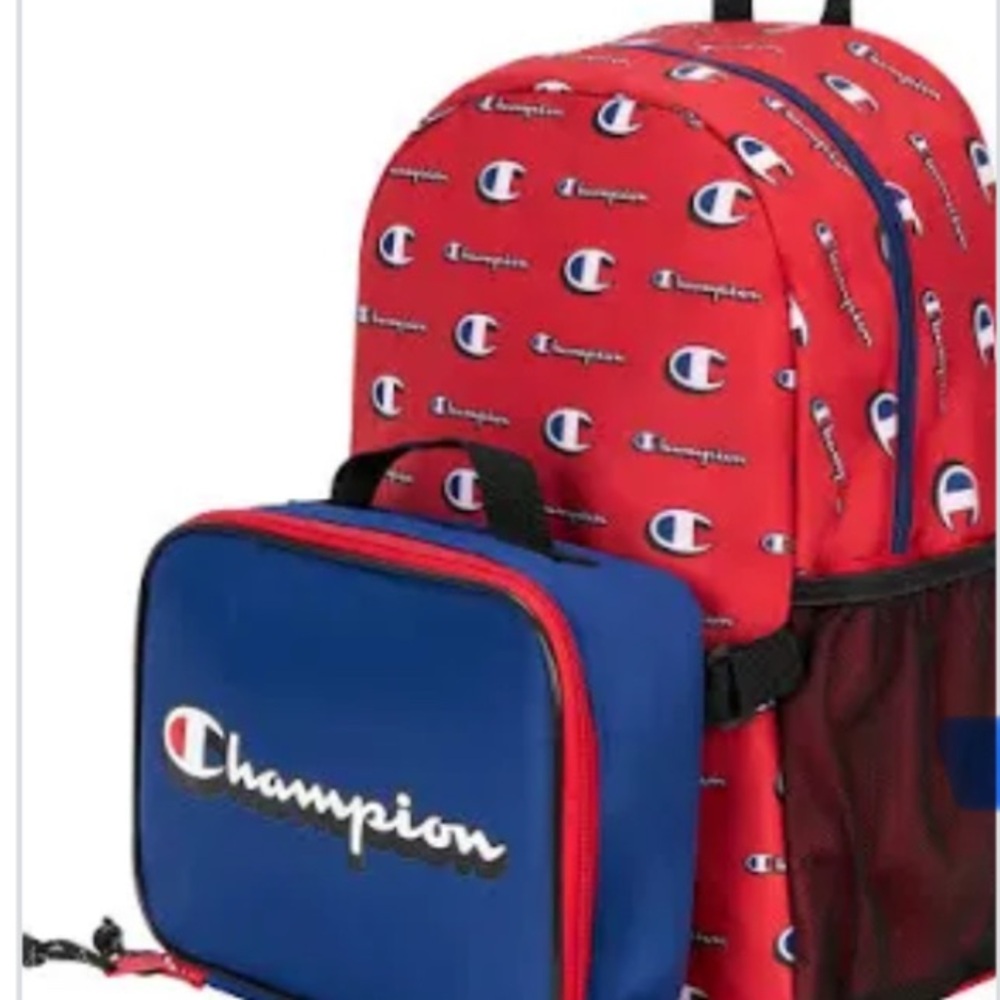 Champion Red and Blue Logo Backpack